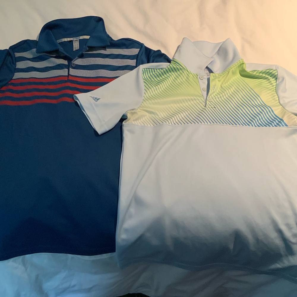 Adidas Boys Golf Shirt Lot of 2 Size Large